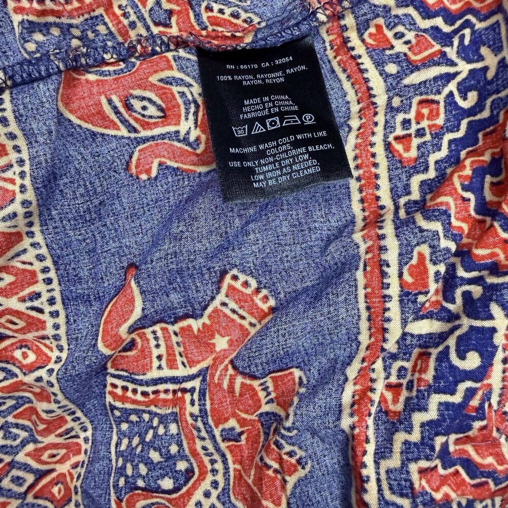 Vanessa Virginia for Anthropologie Women’s Smocked Top Size 2 Boho Elephants - Picture 5 of 7